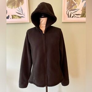 Women's Black Hooded Jacket Size Large